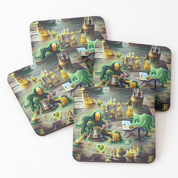 Item preview, Cthulu Playing Chess designed and sold by GreenhornShop.
