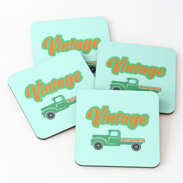 Item preview, Vintage truck in green with orange letters designed and sold by Marcia Motivos.