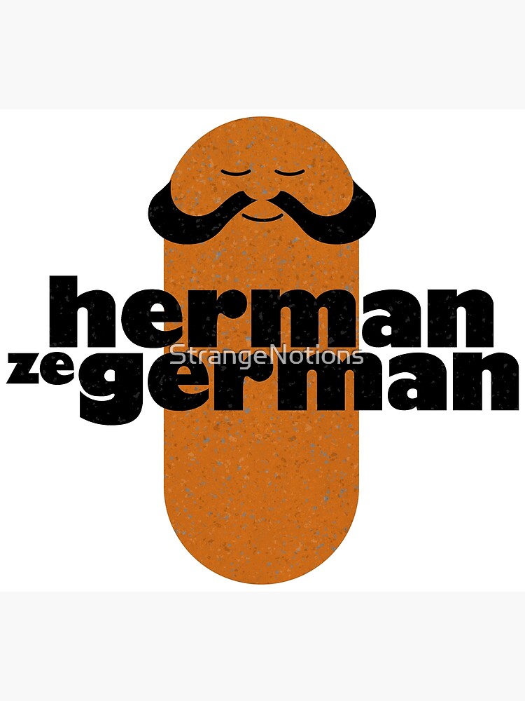 Disover Logo of The-Now-Sadly-Defunct "Herman ze German" Fast-Food Restaurant of the UK Premium Matte Vertical Poster
