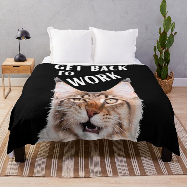 Item preview, Cat Maine Coon. Motivational Quote: «Get Back To Work»      designed and sold by fowons.