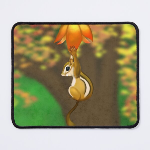 Item preview, Chipmunk flying in a baloon leaf designed and sold by Brushes with Nature.