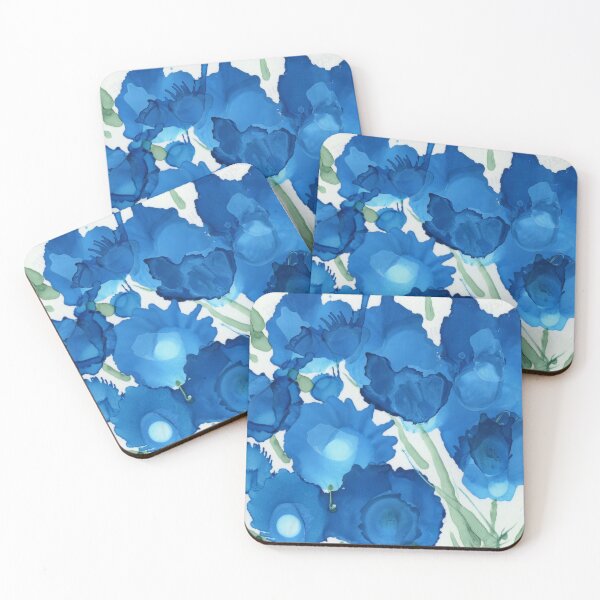 Item preview, Abstract Flowers in Blue designed and sold by LymphomaLass.