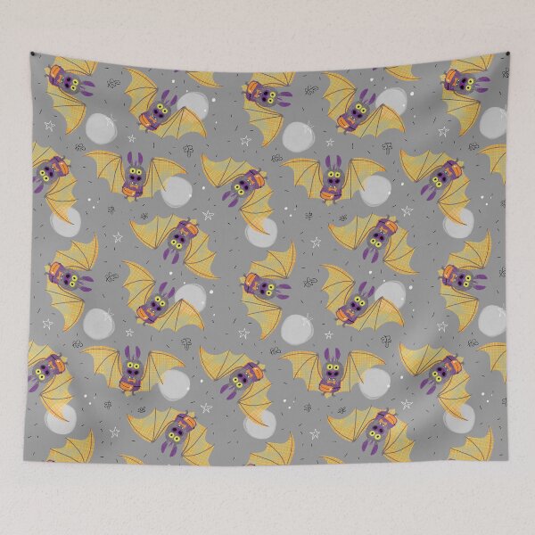 Item preview, Halloween Bats - Grey background designed and sold by LANDofCLE.