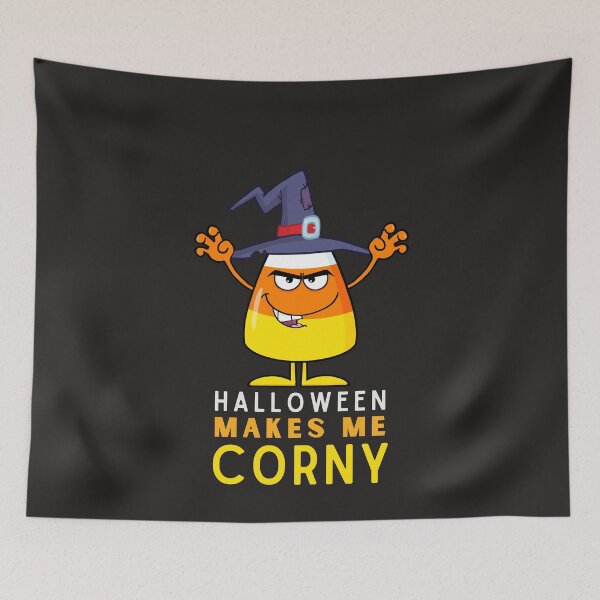 Item preview, Halloween Makes Me So Corny Funny Candy Corn Wearing Witch Hat designed and sold by SweetbeStore.