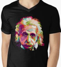 Albert Einstein Genius Space Cosmos Galaxy Universe V-Neck T-Shirt