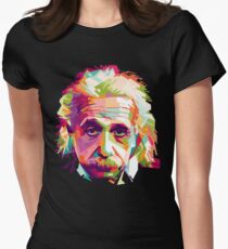 Albert Einstein Genius Space Cosmos Galaxy Universe Women's Fitted T-Shirt