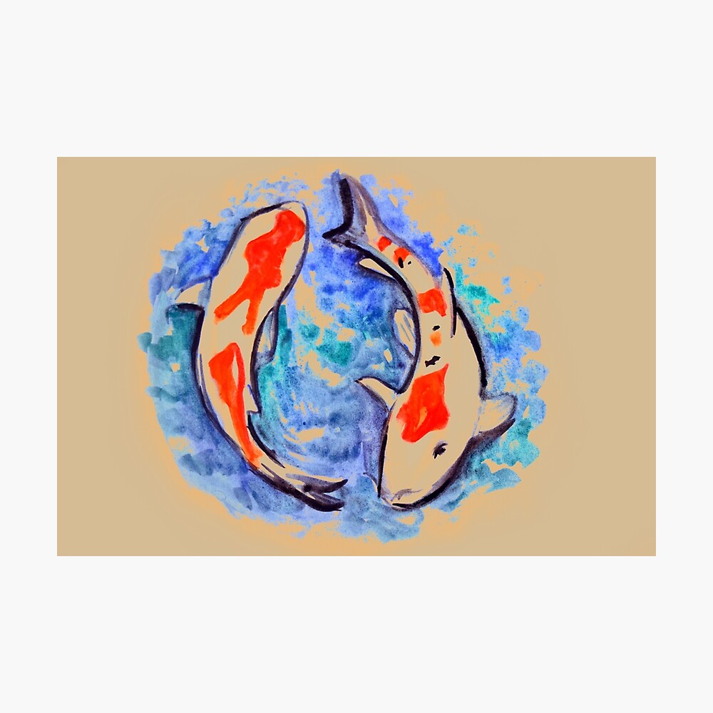 Watercolor painting of koi fish in water Poster for Sale by oanaunciuleanu