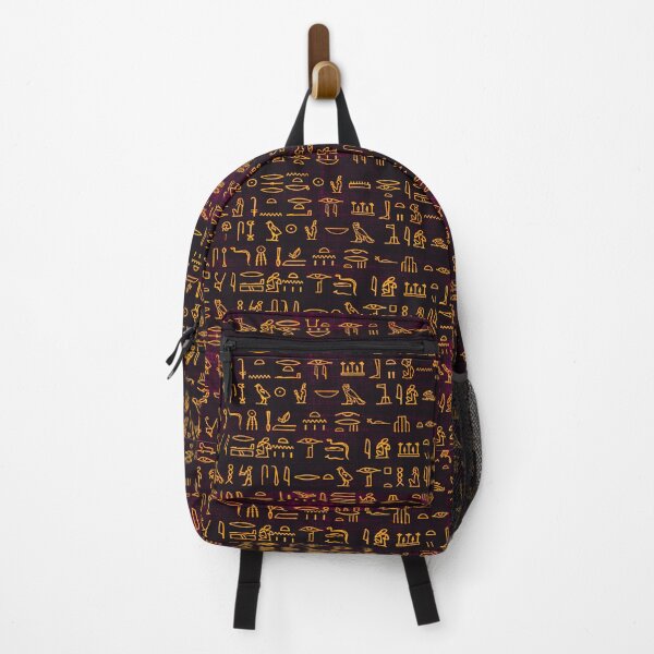 Item preview, Colorful Ancient Egyptian Hieroglyphs Textile Art Pattern designed and sold by BlackArt Cafe.