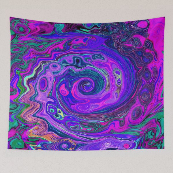 Item preview, Groovy Abstract Retro Magenta and Purple Swirl designed and sold by myrubiogarden.