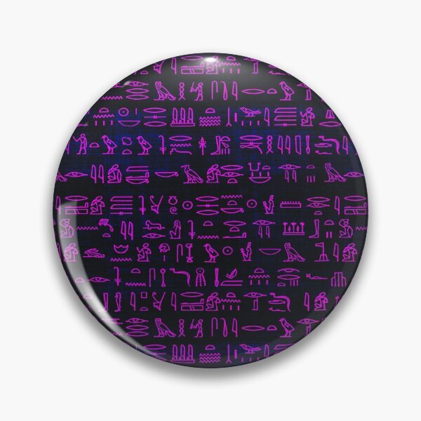 Item preview, Colorful Egyptian Hieroglyphs Symbols Textile Art Pattern designed and sold by BlackArt Cafe.