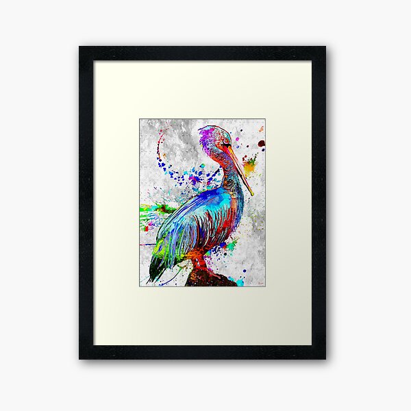 Pelican Grunge Framed Art Print