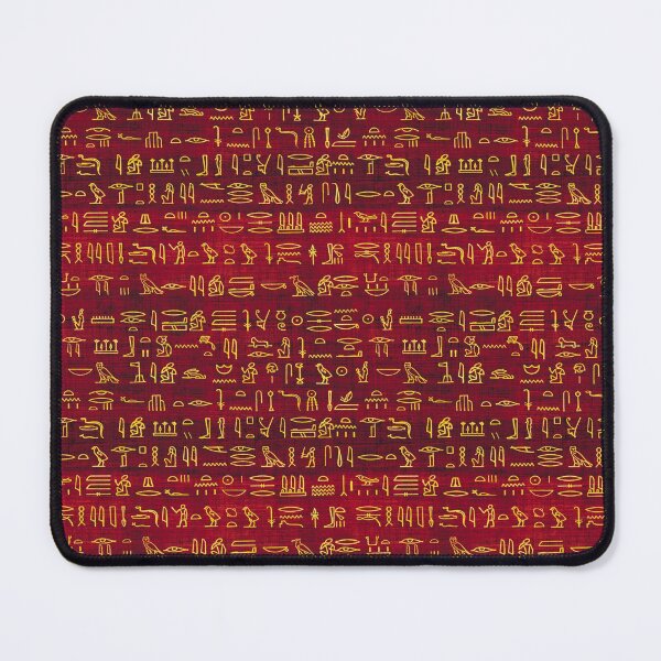Item preview, Red Ancient Egyptian Hieroglyphs Symbols Textile Art Pattern designed and sold by BlackArt Cafe.