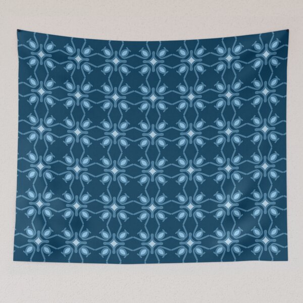 Aperçu de l'œuvre Conception de mandala bleu et bleu marine créée et vendue par Jaydee001.