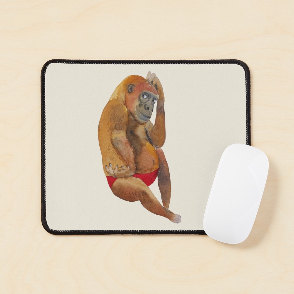 Chimpanzee in red underwear.Monkey.watercolor. Pin for Sale by Thepsonthi