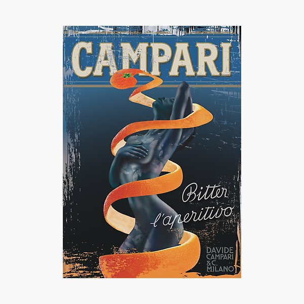 Artikel-Vorschau von Campari Vintage Orangenschale Distressed Design Typ 2, designt und verkauft von fmDisegno.