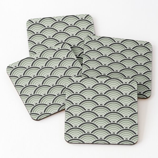 Item preview, Jade Japanese Pattern Wagara Ink And Grass Green Watercolor designed and sold by ViewerEqualsPhoton.