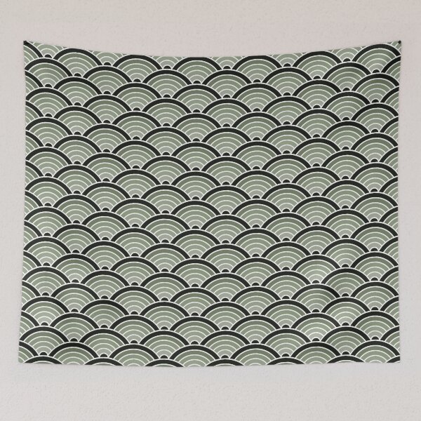 Item preview, Jade Japanese Pattern Wagara Ink And Grass Green Watercolor designed and sold by ViewerEqualsPhoton.