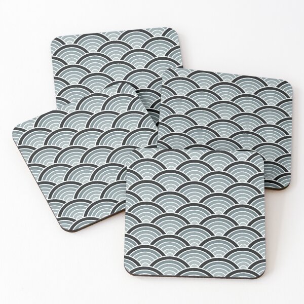 Item preview, Japanese Pattern Wagara Ink And Teal Watercolor designed and sold by ViewerEqualsPhoton.