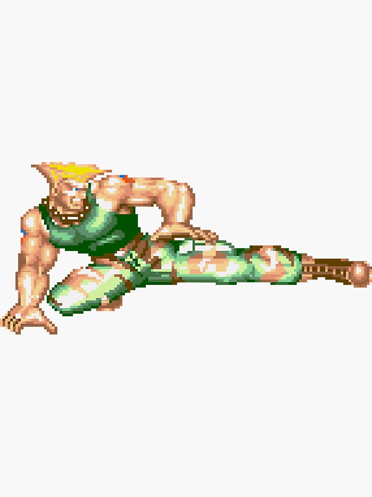 Wall Sticker Street Fighter Guile Pixel Art