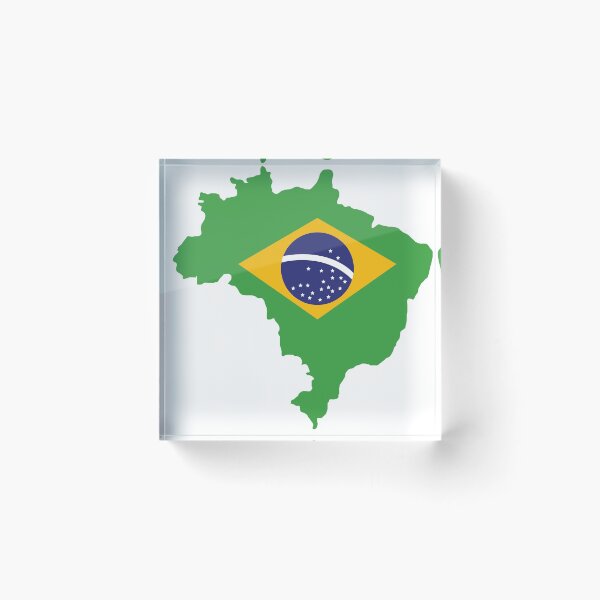 Item preview, Brazil Flag Map designed and sold by freedom4life.