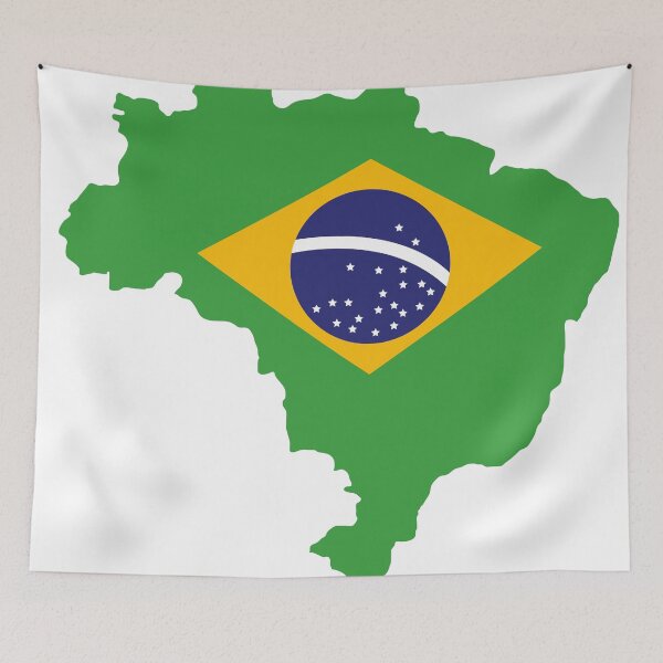 Item preview, Brazil Flag Map designed and sold by freedom4life.