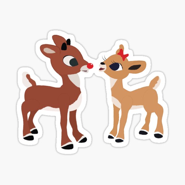 Classic Rudolph and Clarice © GraphicLoveShop Sticker