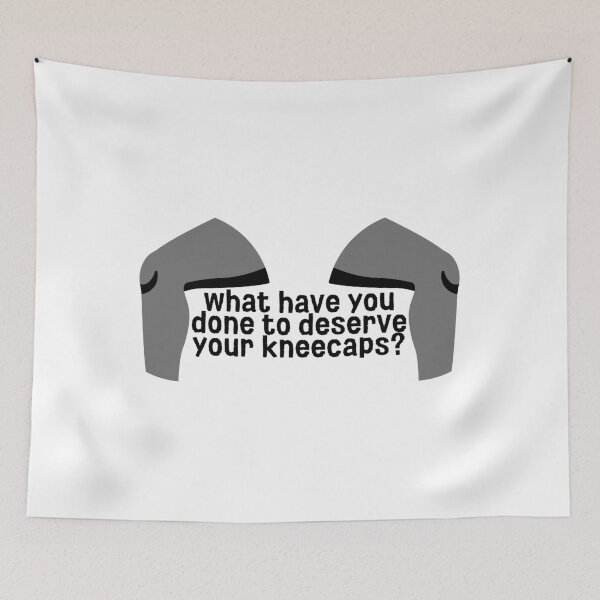 Item preview, What have you done to deserve your kneecaps? designed and sold by Grace-Gorilla.