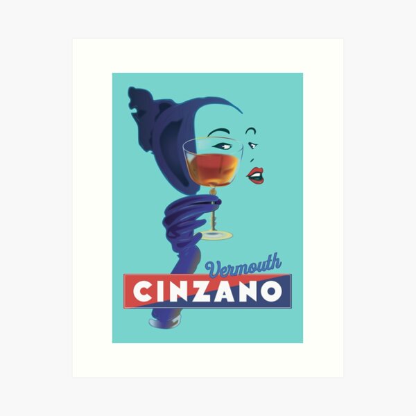 Item preview, Cinzano Woman 1955 Vintage Poster Design designed and sold by fmDisegno.