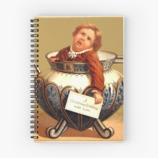Item preview, Funny Vintage Victorian Christmas Card Boy in Teapot designed and sold by TheWitchsWolf.