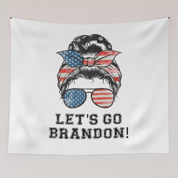 Item preview, Let's Go Brandon Funny Girl Messy Bun designed and sold by Miciareter.