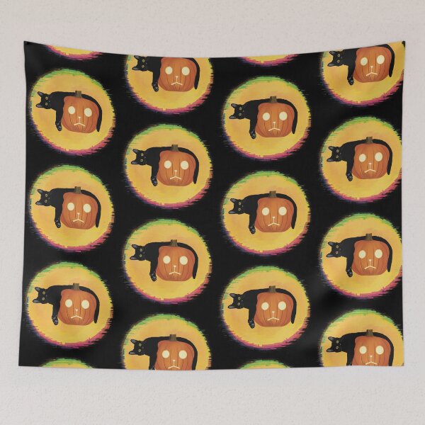 Item preview, Black cat on a pumpkin full moon designed and sold by Dearlinh.