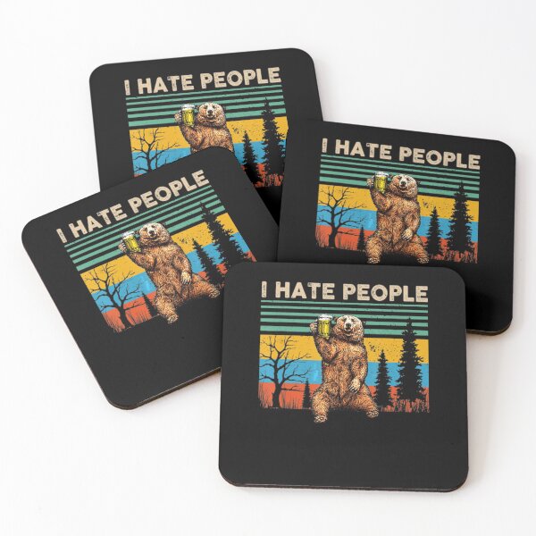 Item preview, I Hate People - Bear Drinking Beer Funny Gifts designed and sold by loat904.