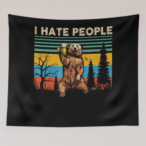 Item preview, I Hate People - Bear Drinking Beer Funny Gifts designed and sold by loat904.