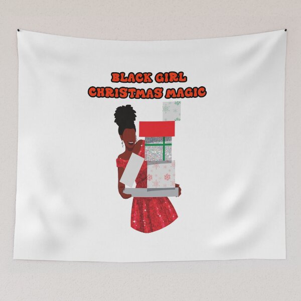 Item preview, BLACK GIRL CHRISTMAS MAGIC  STICKER designed and sold by DiscoVibes.