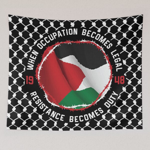 Aperçu de l'œuvre Quand l’occupation palestinienne devient légale, la résistance palestinienne devient un devoir créée et vendue par Hurriyyatee.