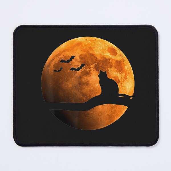 Item preview, Halloween Black Cat Orange Full Moon and Bats T-Shirt designed and sold by Bobby-Bancel.