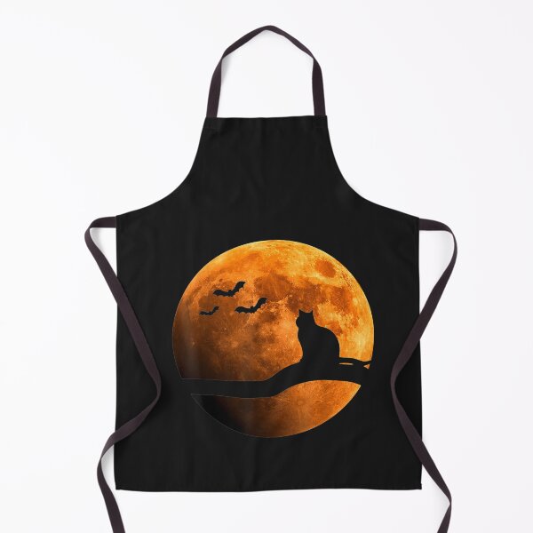 Artikelvorschau, Halloween Black Cat Orange Full Moon and Bats T-Shirt entworfen und verkauft von Bobby-Bancel.