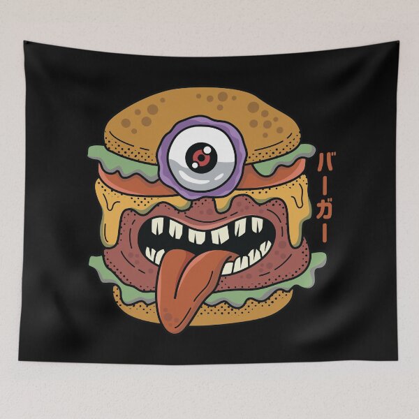 Item preview, Kawaii Japanese Monster Burger for Burger Lovers designed and sold by spacedowl.