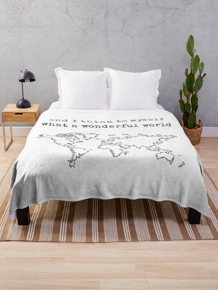 Thumbnail 1 of 6, Throw Blanket, Wonderful World designed and sold by IvonaVargek.