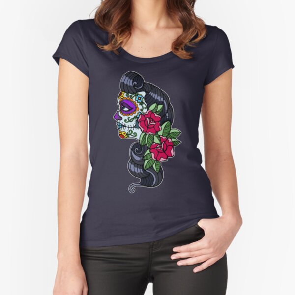 Day of The Dead Fitted Scoop T-Shirt