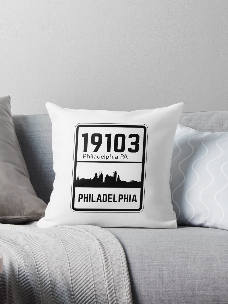 Thumbnail 1 of 4, Pillow, Philadelphia Zip Code 19103 designed and sold by Rajadrone.