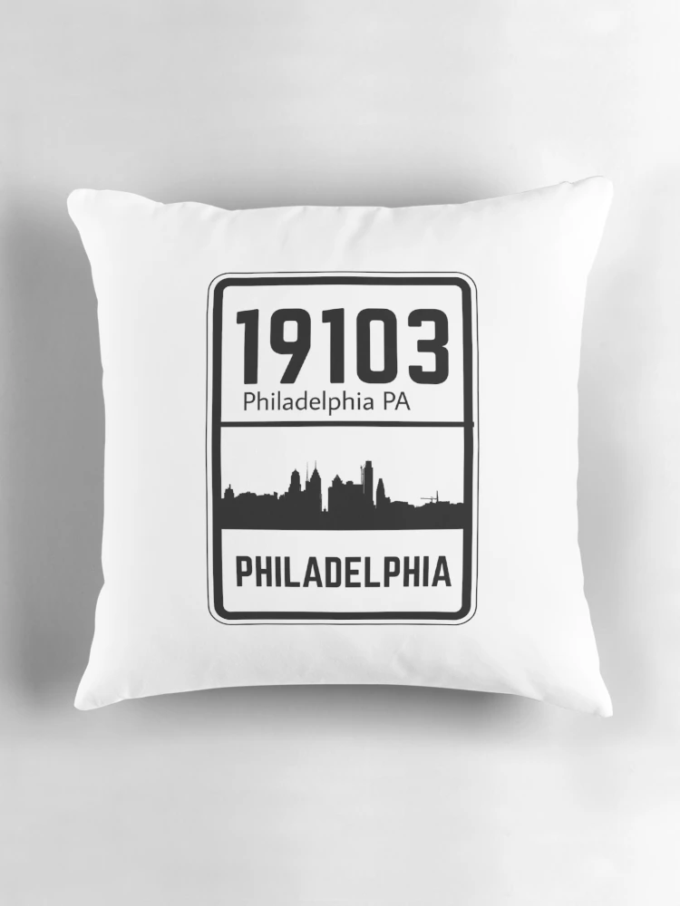 Thumbnail 3 of 4, Pillow, Philadelphia Zip Code 19103 designed and sold by Rajadrone.