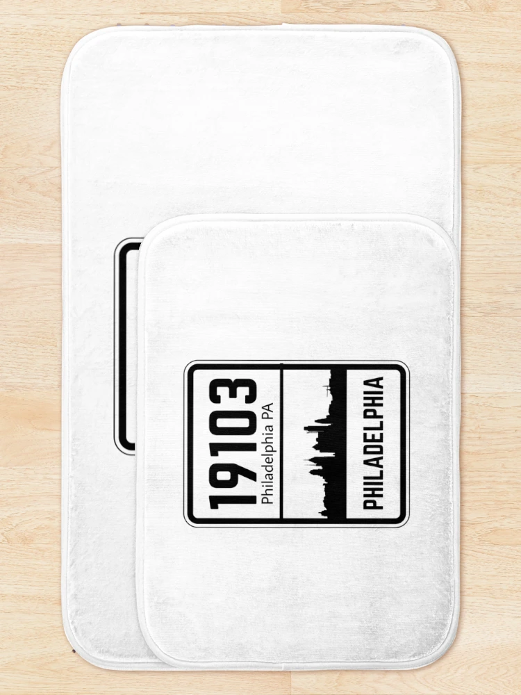Thumbnail 5 of 6, Bath Mat, Philadelphia Zip Code 19103 designed and sold by Rajadrone.