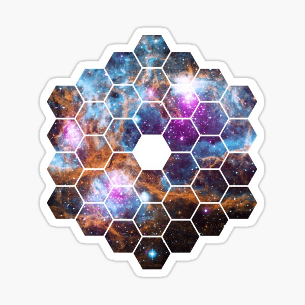 Item preview, James Webb Space Telescope Mirrors JWST Galaxy Stars Planets Moons designed and sold by IdlyBlue.