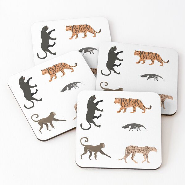 Item preview, Wild Animal Sticker #2 of 7 Tiger Cougar Anteater Monkey Leopard designed and sold by Hanlar.