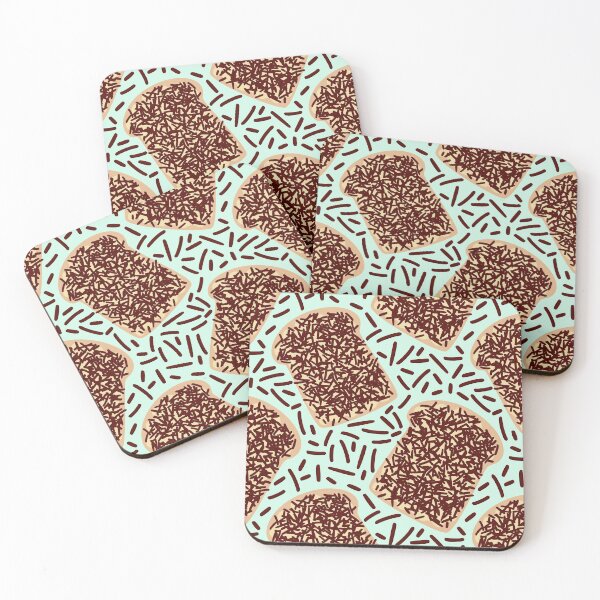 Item preview, Chocolate Sprinkles Hagelslag On Toast Pattern Light Turquoise designed and sold by cashewdays.