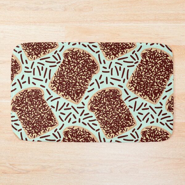 Item preview, Chocolate Sprinkles Hagelslag On Toast Pattern Light Turquoise designed and sold by cashewdays.