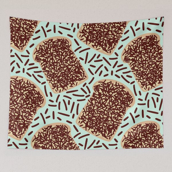 Item preview, Chocolate Sprinkles Hagelslag On Toast Pattern Light Turquoise designed and sold by cashewdays.