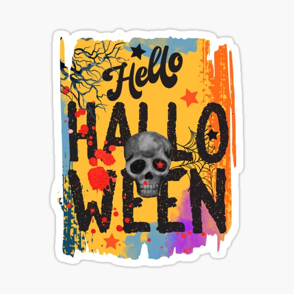 Hello Halloween Funny Halloween Sticker For Sale By Jshop911