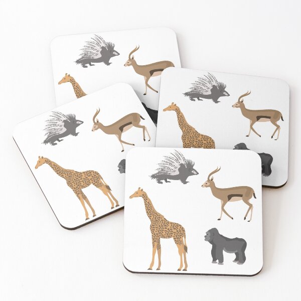 Item preview, Wild Animal Sticker #5 of 7 Giraffe Porcupine Antelope Gorilla designed and sold by Hanlar.